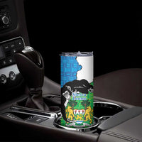 Personalised Sierra Leone Skinny Tumbler Chimpanzee With Coat Of Arms - Wonder Print Shop