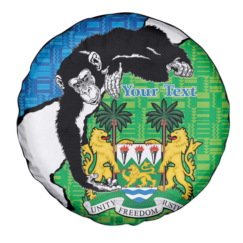 Personalised Sierra Leone Spare Tire Cover Chimpanzee With Coat Of Arms - Wonder Print Shop