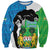 Personalised Sierra Leone Sweatshirt Chimpanzee With Coat Of Arms - Wonder Print Shop