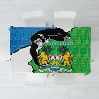 Personalised Sierra Leone Tablecloth Chimpanzee With Coat Of Arms - Wonder Print Shop