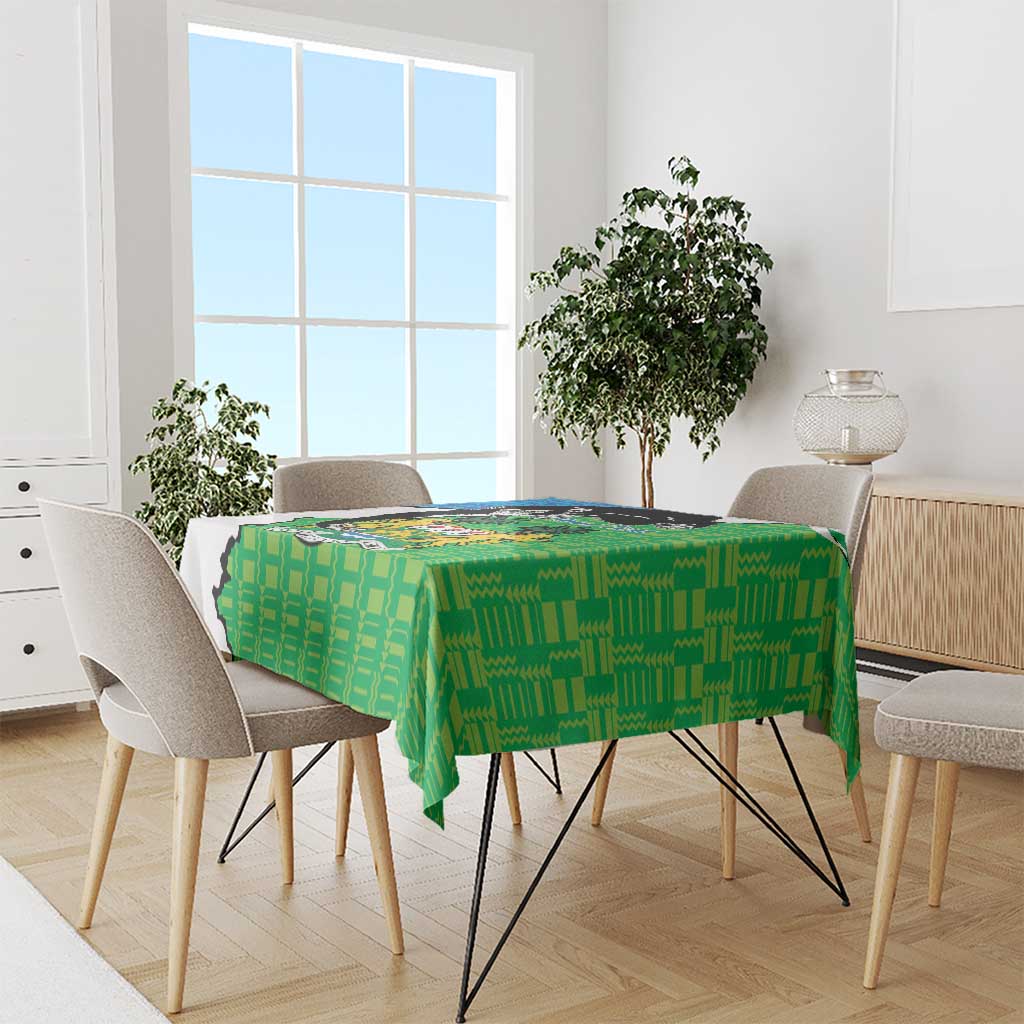 Personalised Sierra Leone Tablecloth Chimpanzee With Coat Of Arms - Wonder Print Shop