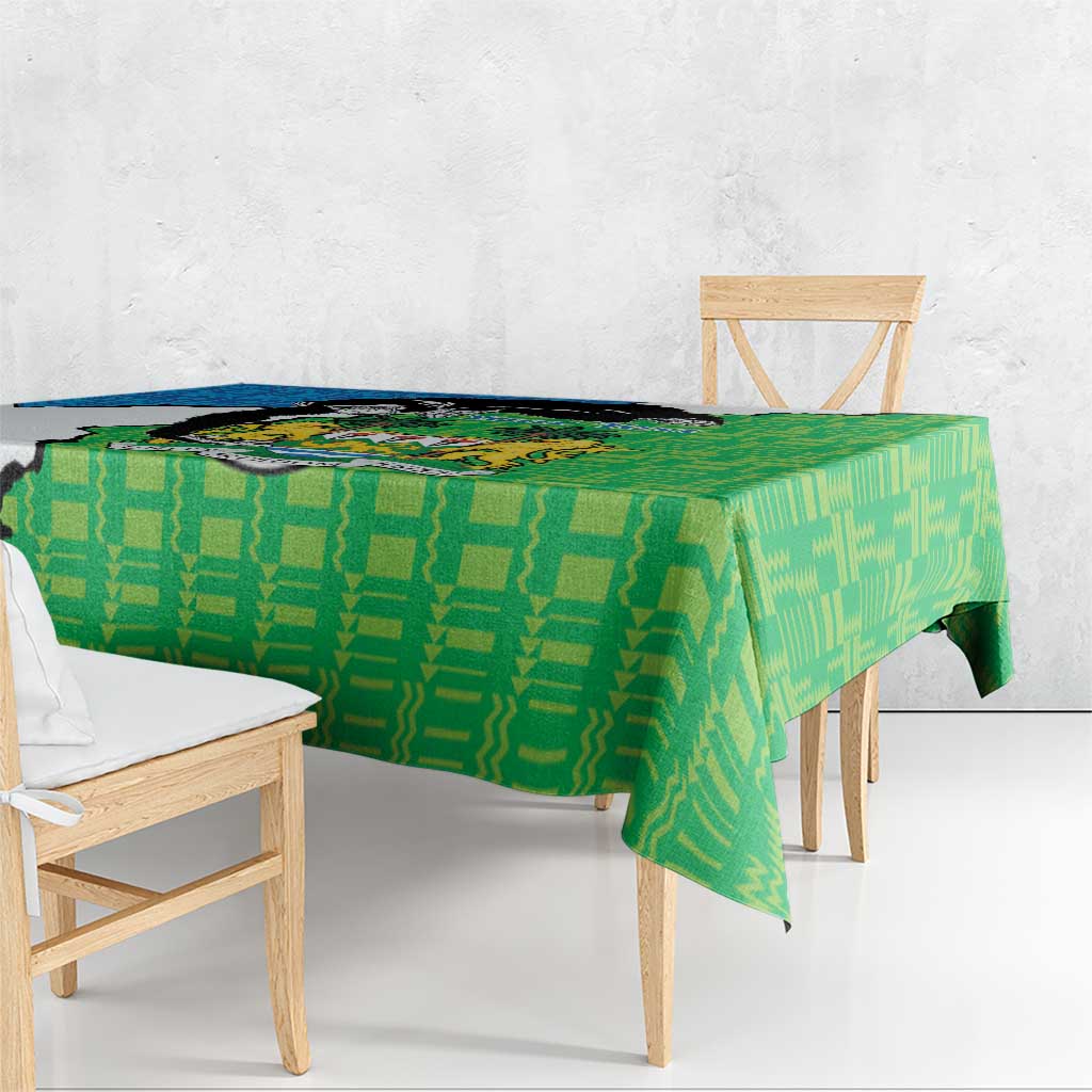 Personalised Sierra Leone Tablecloth Chimpanzee With Coat Of Arms - Wonder Print Shop