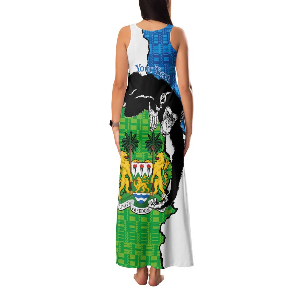 Personalised Sierra Leone Tank Maxi Dress Chimpanzee With Coat Of Arms - Wonder Print Shop