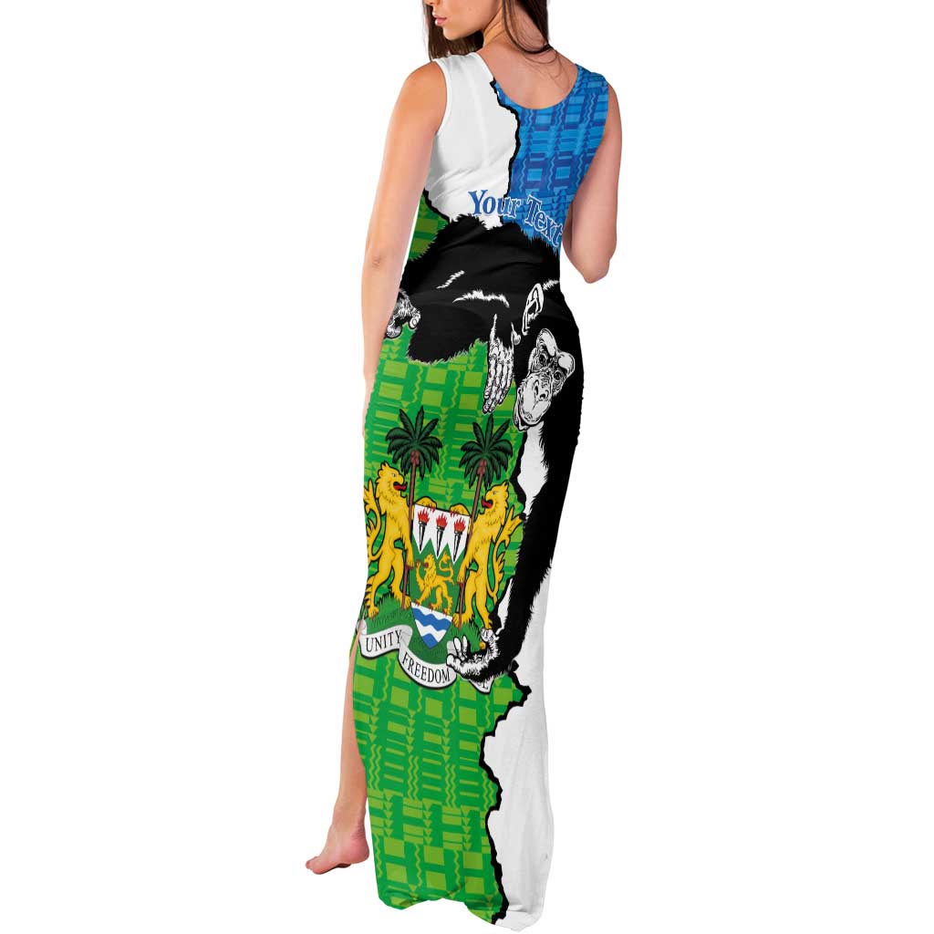 Personalised Sierra Leone Tank Maxi Dress Chimpanzee With Coat Of Arms - Wonder Print Shop