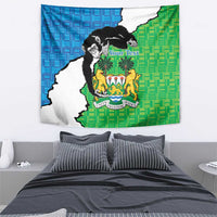 Personalised Sierra Leone Tapestry Chimpanzee With Coat Of Arms - Wonder Print Shop