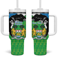 Personalised Sierra Leone Tumbler With Handle Chimpanzee With Coat Of Arms - Wonder Print Shop