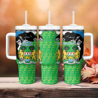 Personalised Sierra Leone Tumbler With Handle Chimpanzee With Coat Of Arms - Wonder Print Shop