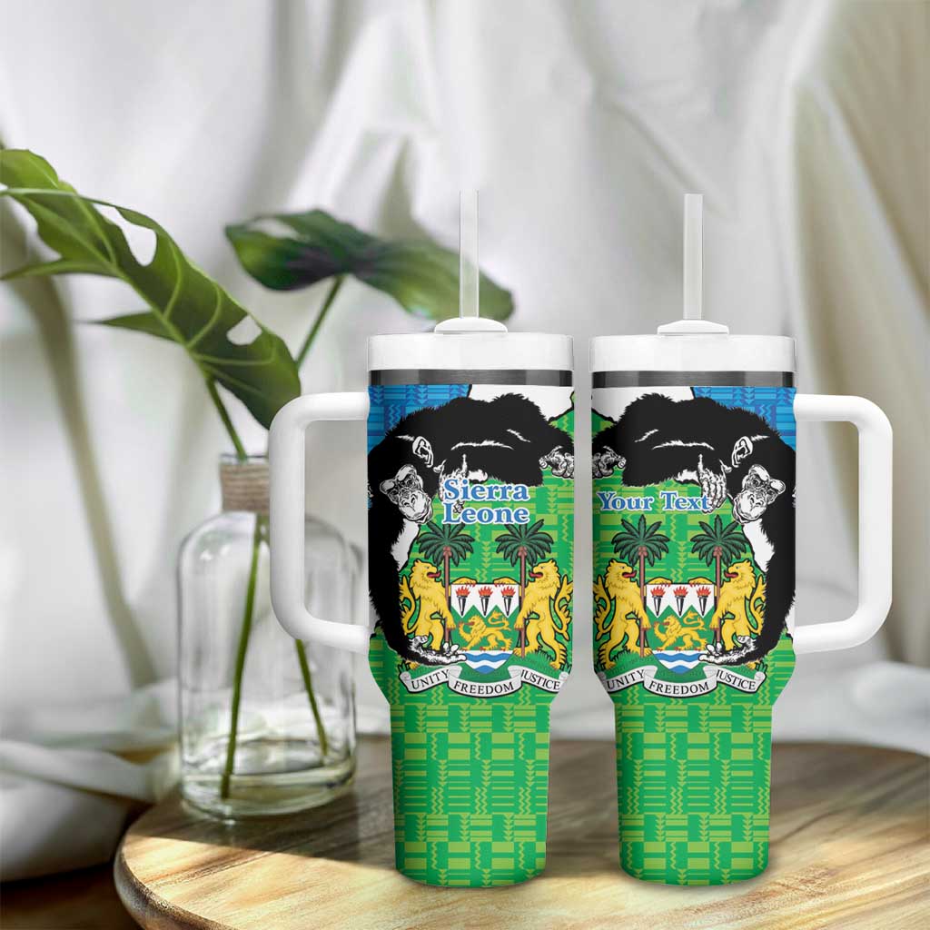 Personalised Sierra Leone Tumbler With Handle Chimpanzee With Coat Of Arms - Wonder Print Shop