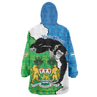 Personalised Sierra Leone Wearable Blanket Hoodie Chimpanzee With Coat Of Arms - Wonder Print Shop