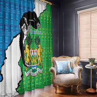 Personalised Sierra Leone Window Curtain Chimpanzee With Coat Of Arms - Wonder Print Shop