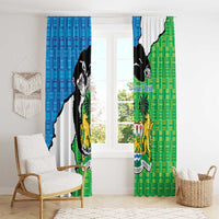 Personalised Sierra Leone Window Curtain Chimpanzee With Coat Of Arms - Wonder Print Shop