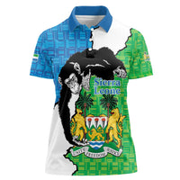 Personalised Sierra Leone Women Polo Shirt Chimpanzee With Coat Of Arms - Wonder Print Shop