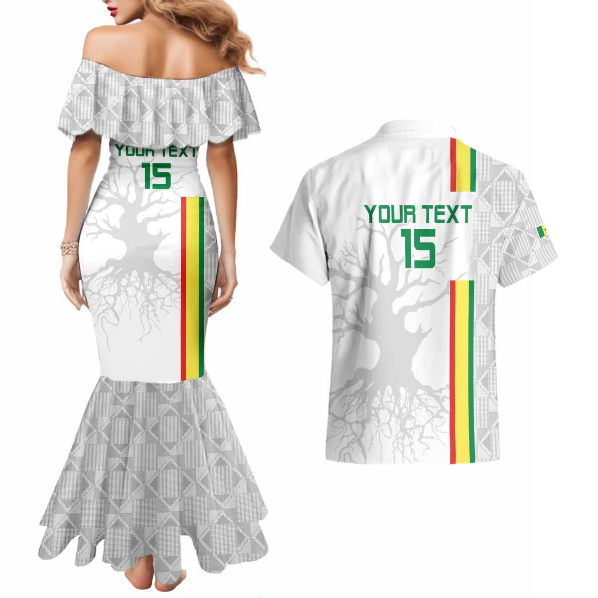 Custom Senegal Football Couples Matching Mermaid Dress and Hawaiian Shirt Road To Champions