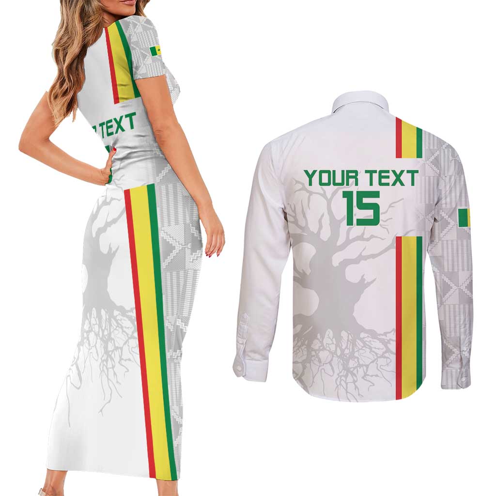 Custom Senegal Football Couples Matching Short Sleeve Bodycon Dress and Long Sleeve Button Shirt Road To Champions