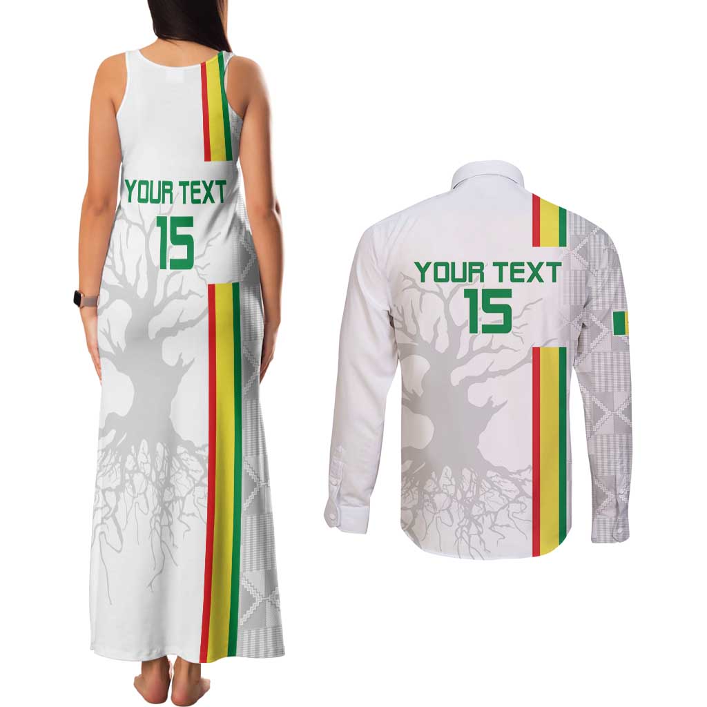 Custom Senegal Football Couples Matching Tank Maxi Dress and Long Sleeve Button Shirt Road To Champions
