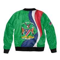 Personalised Namibia Independence Day Bomber Jacket Coat Of Arms With African Pattern