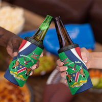 Personalised Namibia Independence Day 4 in 1 Can Cooler Tumbler Coat Of Arms With African Pattern