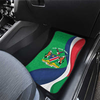 Personalised Namibia Independence Day Car Mats Coat Of Arms With African Pattern