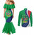 Personalised Namibia Independence Day Couples Matching Mermaid Dress and Long Sleeve Button Shirt Coat Of Arms With African Pattern