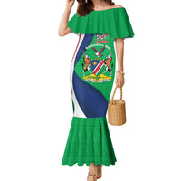 Personalised Namibia Independence Day Family Matching Mermaid Dress and Hawaiian Shirt Coat Of Arms With African Pattern