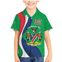 Personalised Namibia Independence Day Family Matching Mermaid Dress and Hawaiian Shirt Coat Of Arms With African Pattern