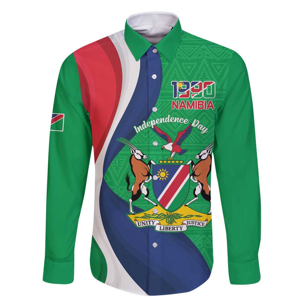 Personalised Namibia Independence Day Family Matching Off Shoulder Short Dress and Hawaiian Shirt Coat Of Arms With African Pattern