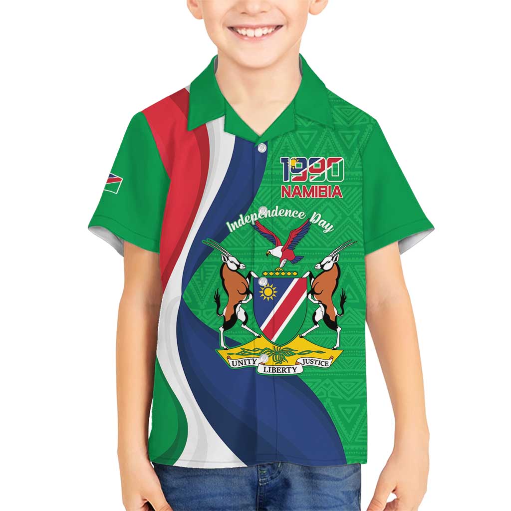 Personalised Namibia Independence Day Family Matching Puletasi and Hawaiian Shirt Coat Of Arms With African Pattern