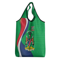 Personalised Namibia Independence Day Grocery Bag Coat Of Arms With African Pattern