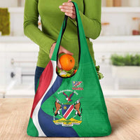 Personalised Namibia Independence Day Grocery Bag Coat Of Arms With African Pattern