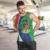 Personalised Namibia Independence Day Men Tank Top Coat Of Arms With African Pattern