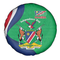 Personalised Namibia Independence Day Spare Tire Cover Coat Of Arms With African Pattern