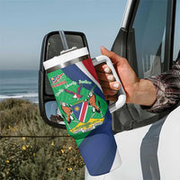 Personalised Namibia Independence Day Tumbler With Handle Coat Of Arms With African Pattern
