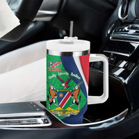 Personalised Namibia Independence Day Tumbler With Handle Coat Of Arms With African Pattern