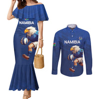 Namibia Rugby Custom Couples Matching Mermaid Dress and Long Sleeve Button Shirt Go Welwitschias