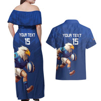 Namibia Rugby Custom Couples Matching Off Shoulder Maxi Dress and Hawaiian Shirt Go Welwitschias