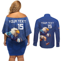 Namibia Rugby Custom Couples Matching Off Shoulder Short Dress and Long Sleeve Button Shirt Go Welwitschias