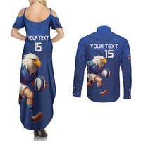 Namibia Rugby Custom Couples Matching Summer Maxi Dress and Long Sleeve Button Shirt Go Welwitschias