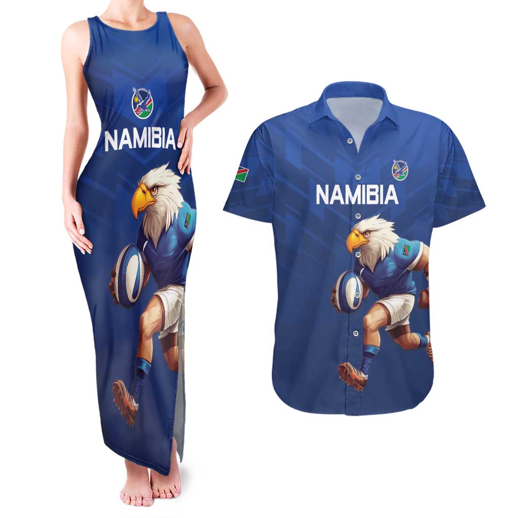 Namibia Rugby Custom Couples Matching Tank Maxi Dress and Hawaiian Shirt Go Welwitschias