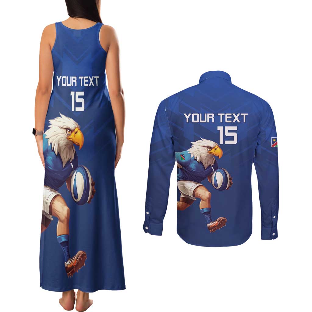 Namibia Rugby Custom Couples Matching Tank Maxi Dress and Long Sleeve Button Shirt Go Welwitschias