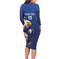 Namibia Rugby Custom Family Matching Long Sleeve Bodycon Dress and Hawaiian Shirt Go Welwitschias