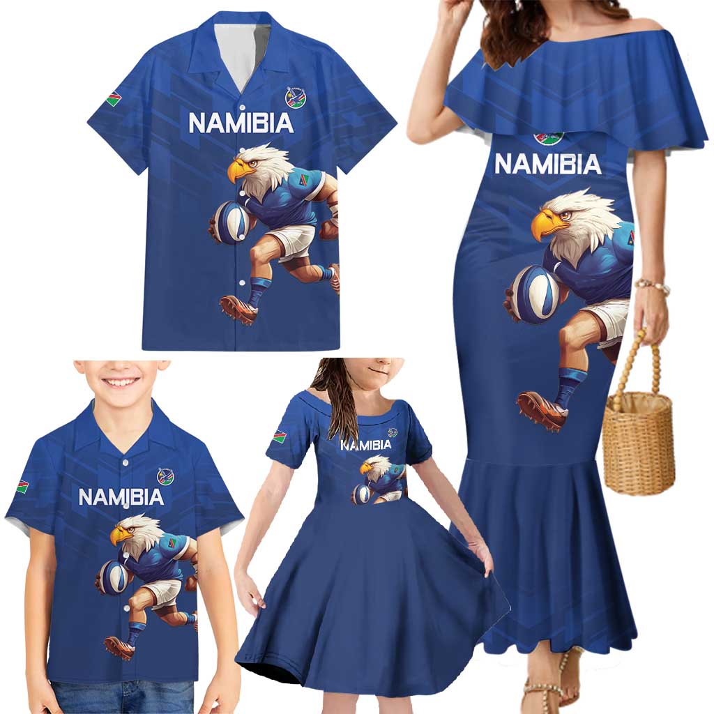 Namibia Rugby Custom Family Matching Mermaid Dress and Hawaiian Shirt Go Welwitschias