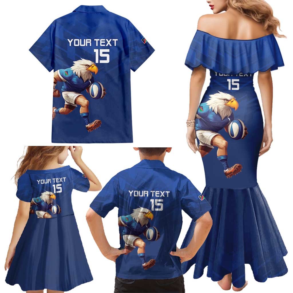 Namibia Rugby Custom Family Matching Mermaid Dress and Hawaiian Shirt Go Welwitschias