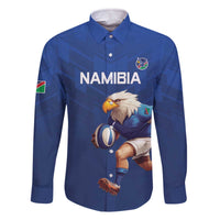 Namibia Rugby Custom Family Matching Off The Shoulder Long Sleeve Dress and Hawaiian Shirt Go Welwitschias