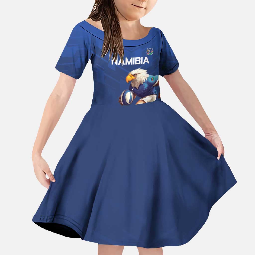 Namibia Rugby Custom Family Matching Off Shoulder Maxi Dress and Hawaiian Shirt Go Welwitschias