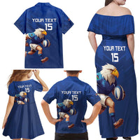 Namibia Rugby Custom Family Matching Off Shoulder Maxi Dress and Hawaiian Shirt Go Welwitschias