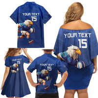Namibia Rugby Custom Family Matching Off Shoulder Short Dress and Hawaiian Shirt Go Welwitschias