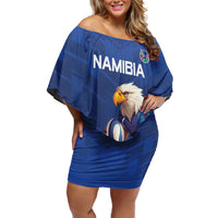 Namibia Rugby Custom Family Matching Off Shoulder Short Dress and Hawaiian Shirt Go Welwitschias