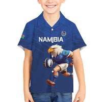 Namibia Rugby Custom Family Matching Off Shoulder Short Dress and Hawaiian Shirt Go Welwitschias