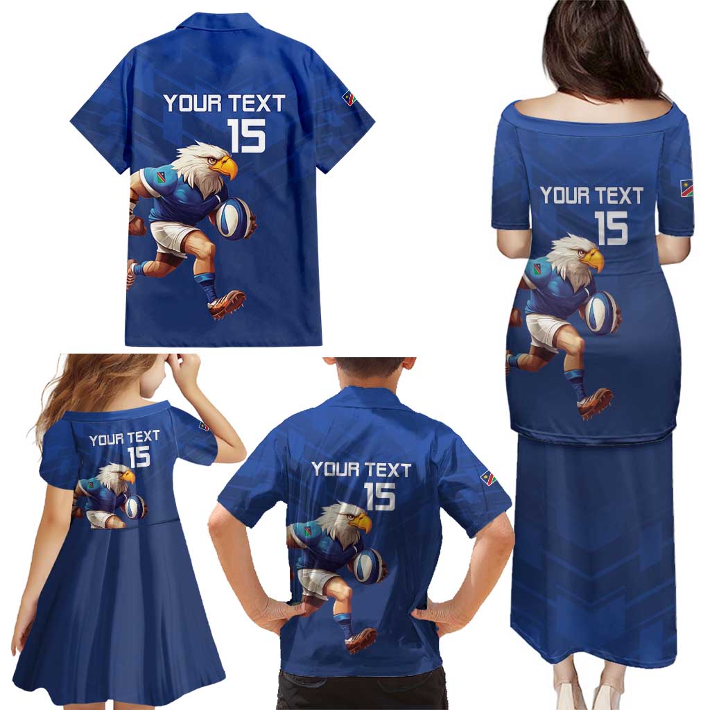 Namibia Rugby Custom Family Matching Puletasi and Hawaiian Shirt Go Welwitschias