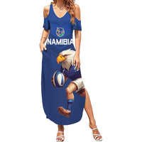 Namibia Rugby Custom Family Matching Summer Maxi Dress and Hawaiian Shirt Go Welwitschias